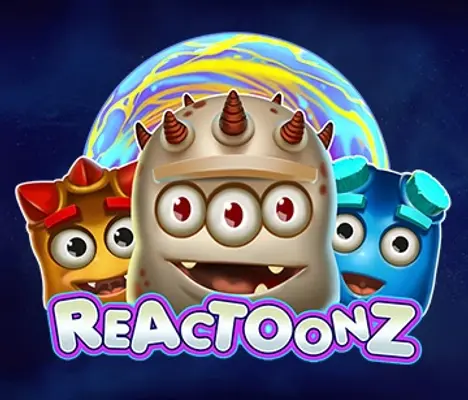 Reactoonz online game logo by Play’n GO on rebet24it.com